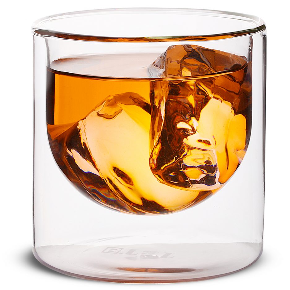 BTäT- Whiskey Glasses, Drinking Glasses, Set of 4 (6.5 oz, 190 ml), Double Wall Glass, Bourbon Glasses, Whiskey Glass Set, Drink Glasses, Cocktail Glasses, Scotch Glasses, Highball Glasses, Rock Glass