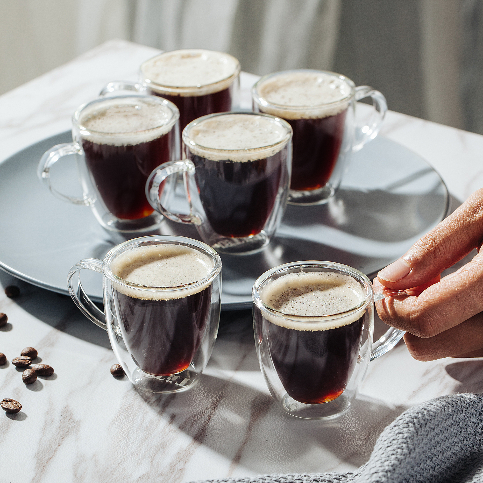 Espresso Cups Shot Glass Coffee 5 oz Set of 2 - Double Wall