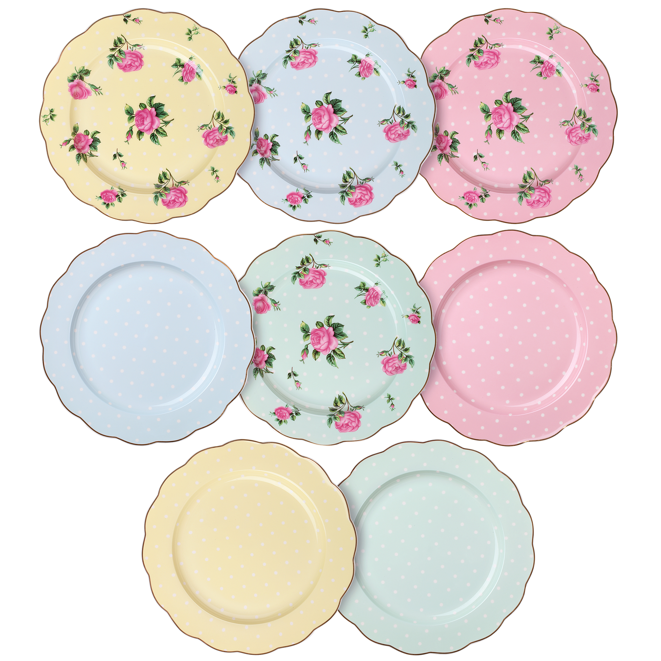 BTäT- 8 inch Multicolor Floral Dessert Plates (set of 8) – BTAT