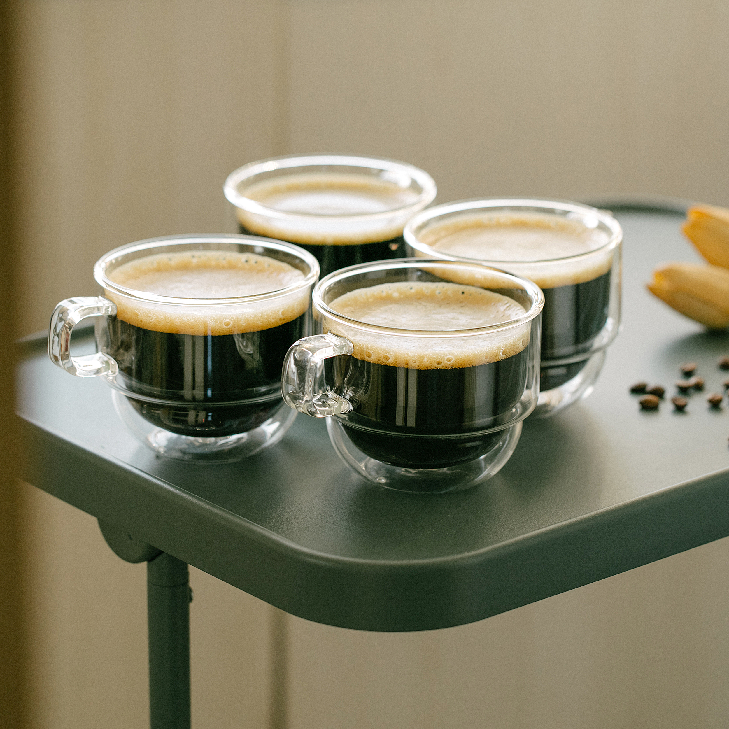 Double-Wall Glass Tall Coffee Mugs